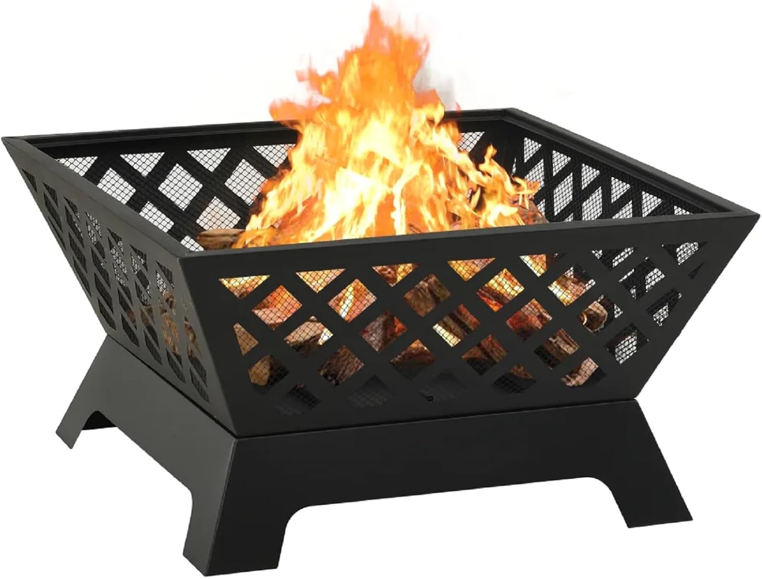 Zateety Fire Pit with Mesh Cover & Poker - 25.2
