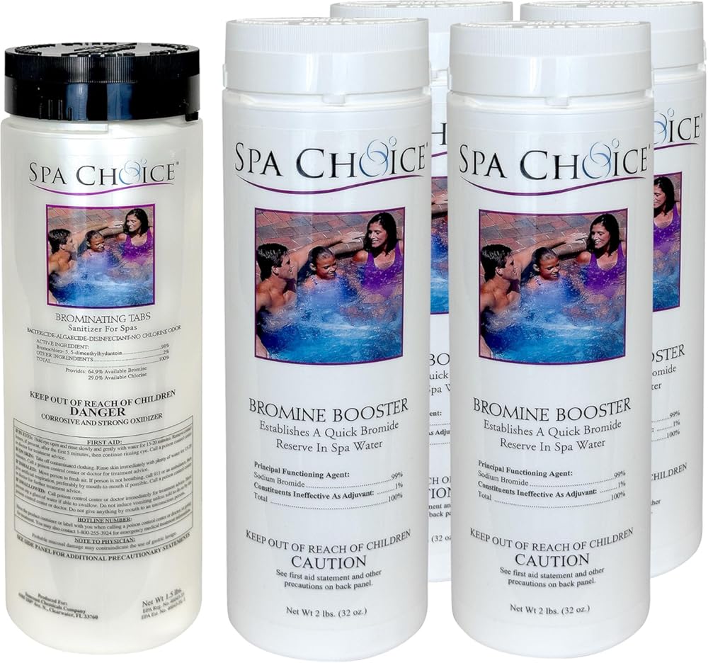 SpaChoice 472-4-8230-04 Sodium Bromide for Hot Tub, 2-Pounds, 4-Pack, with 1.5-Pounds Bromine Tabs