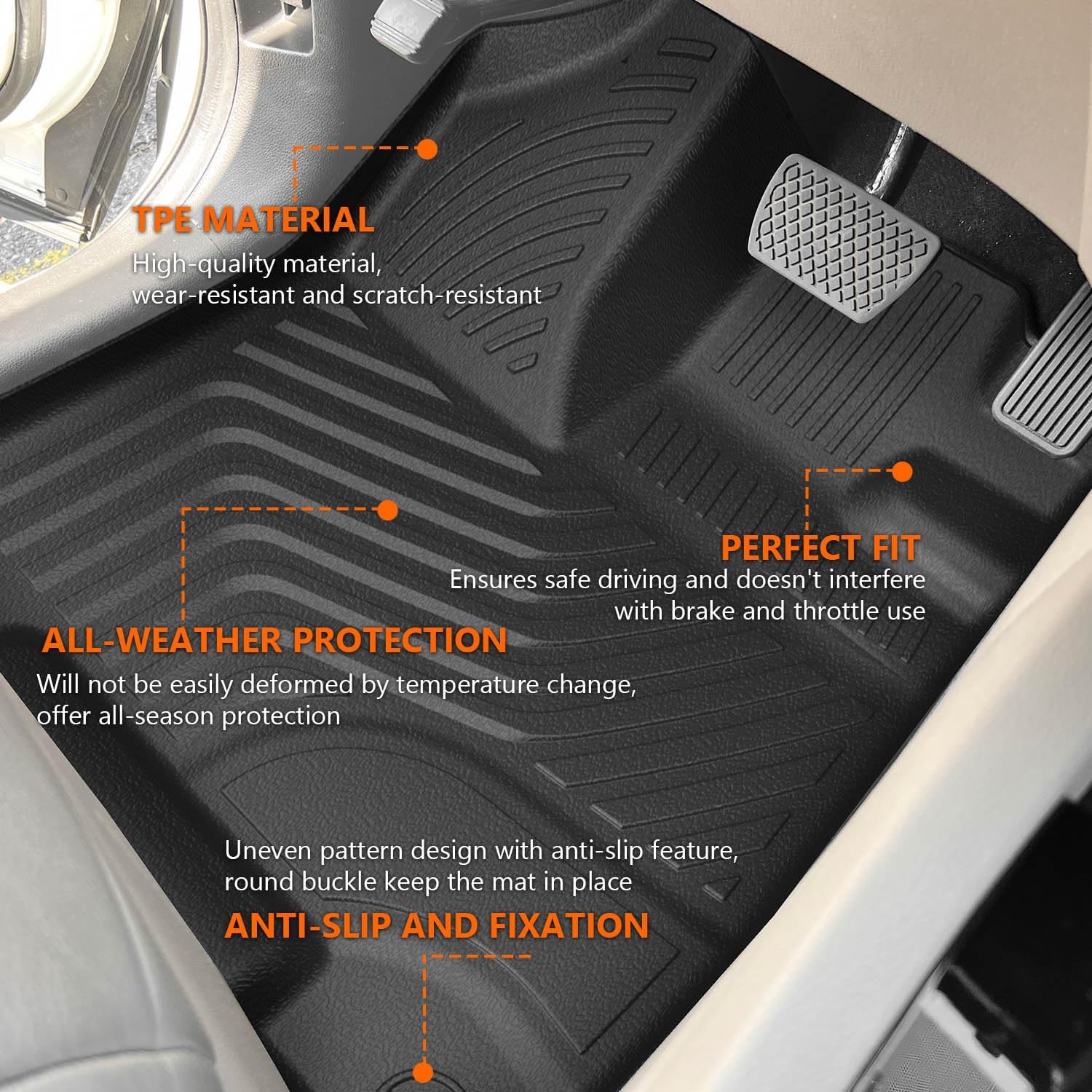 powoq 7 Seats Floor Mat Compatible with 2016-2022 Honda Pilot Cargo Mat TPE Floor Liner Back Seat Protector Trunk Cargo Liner Replacement for 2016-2022 Honda Pilot Accessories