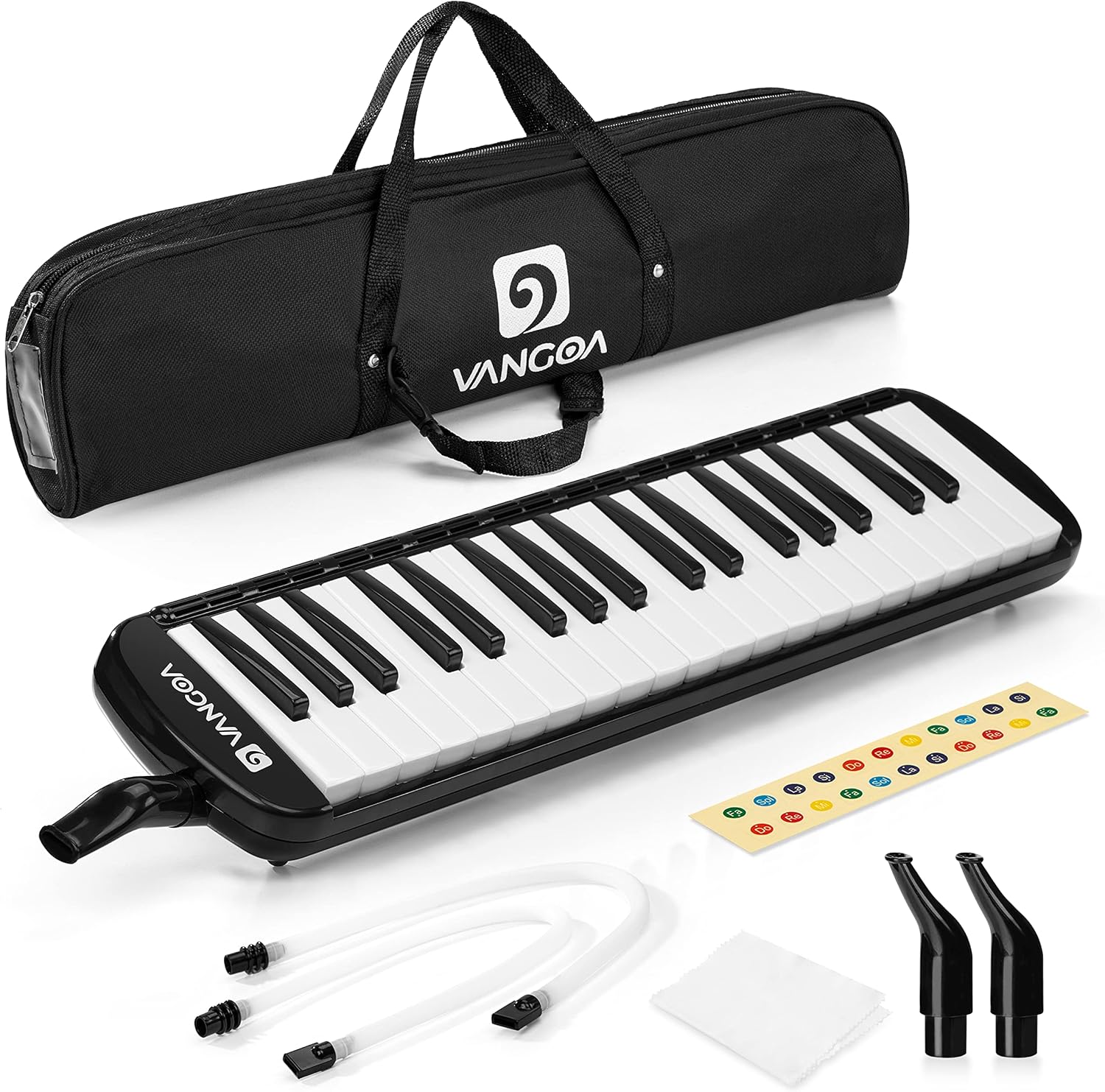 Vangoa 61-Key Light-Up Keyboard Piano for Beginners black and Vangoa 37 Key Melodica Musical Instrument Soprano