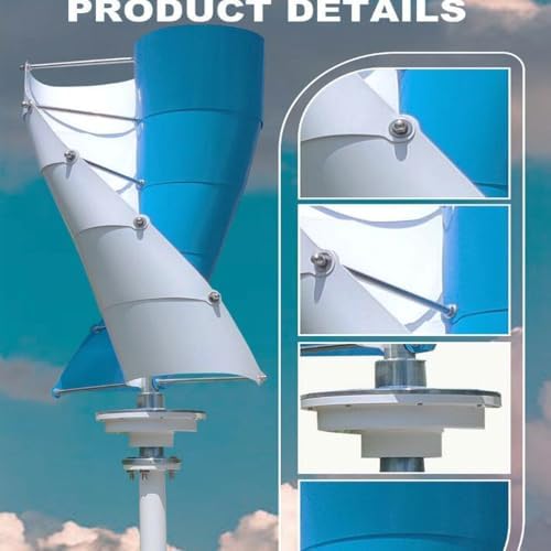 16000W Silent Vertical Wind Turbine 12V-220V, 2 Blade Magnetic Levitation Kit with Controller for Home & Garden Renewable Energy Lighting