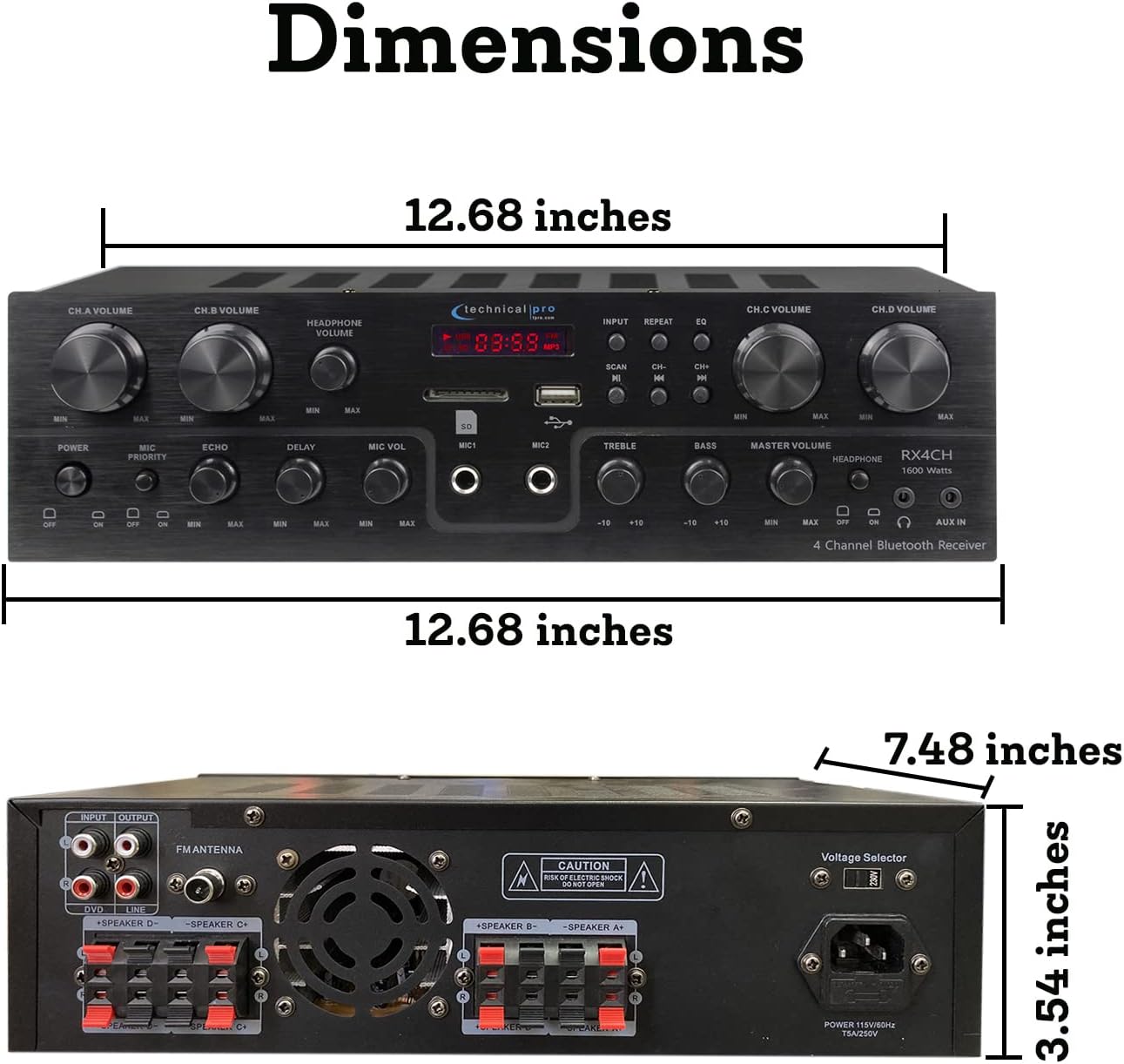 Home Theater System Kit 4-Channel 1000 Watts Amplifier w/ 4 Qty of 5.25