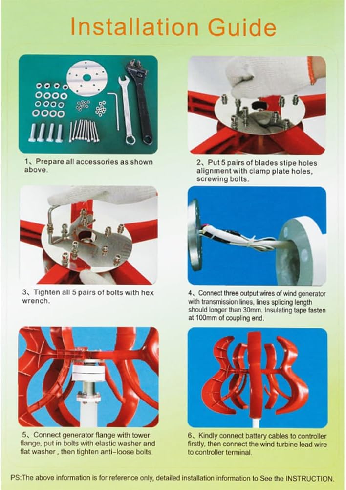 9000W Vertical Lantern Wind Generator, 5 Blade Home Magnetic Levitation Vertical Wind Turbine W/Charge Controller Suitable for Outdoor and Courtyard Use(12V-48V)