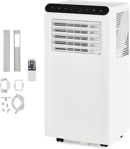 Garvee 8000 BTU Portable Air Conditioner, for Rooms Up to 400 Sq.Ft. 4 Modes Remote Control Quiet AC, Dehumidifier, Fan Includes Window Installation Kit, 24-h Timer, Sleep Mode Energy Star Certified