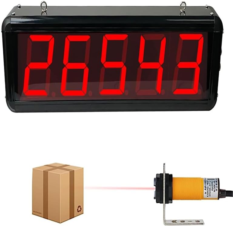 3in 5-Digit Digital Electronic Counter, Led Digital Counter,Red Display Digital Counter 0-99999 With Remote Control, Production Line Counting Screen, for Factories and Workshops, Airports Stations