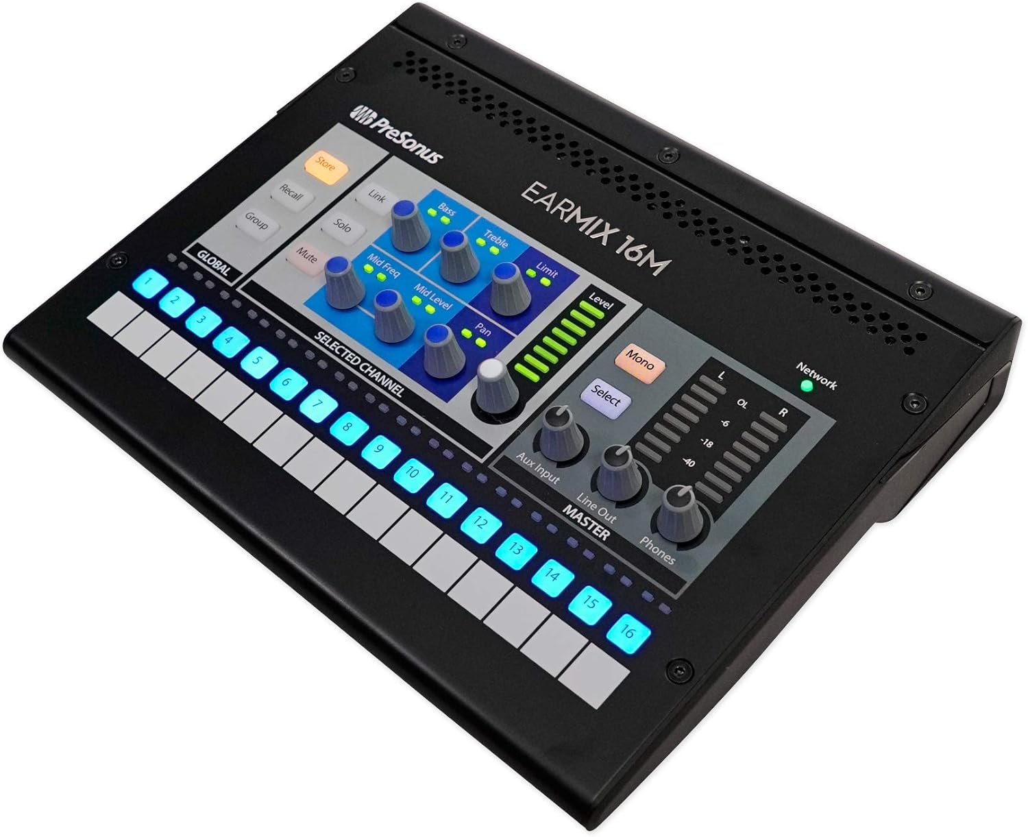 PRESONUS EarMix 16M 16x2 16-Channel AVB Monitor Mixer+Audio Technica Headphones