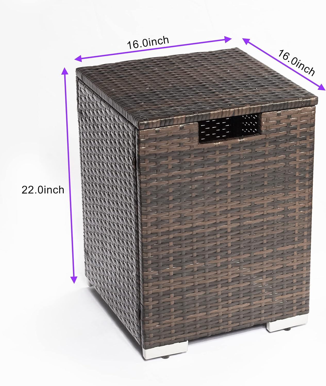 GOWE Outdoor Rectangle Fire Pit Table with Propane Tank Cover