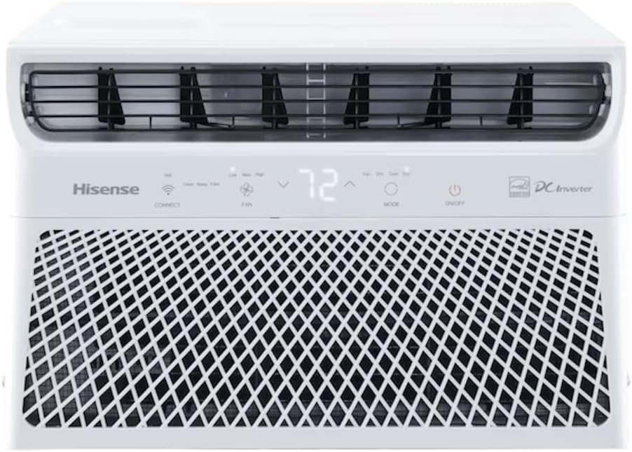 Hisense Window Air Conditioner with Inverter technology & ConnectLife App 350 SQ. FT 8000 BTU WI-FI, Remote control, 3 different modes (Cooling, Fan, Dehumidifier), Noise 52 dB - AW0822TW1W (Renewed)