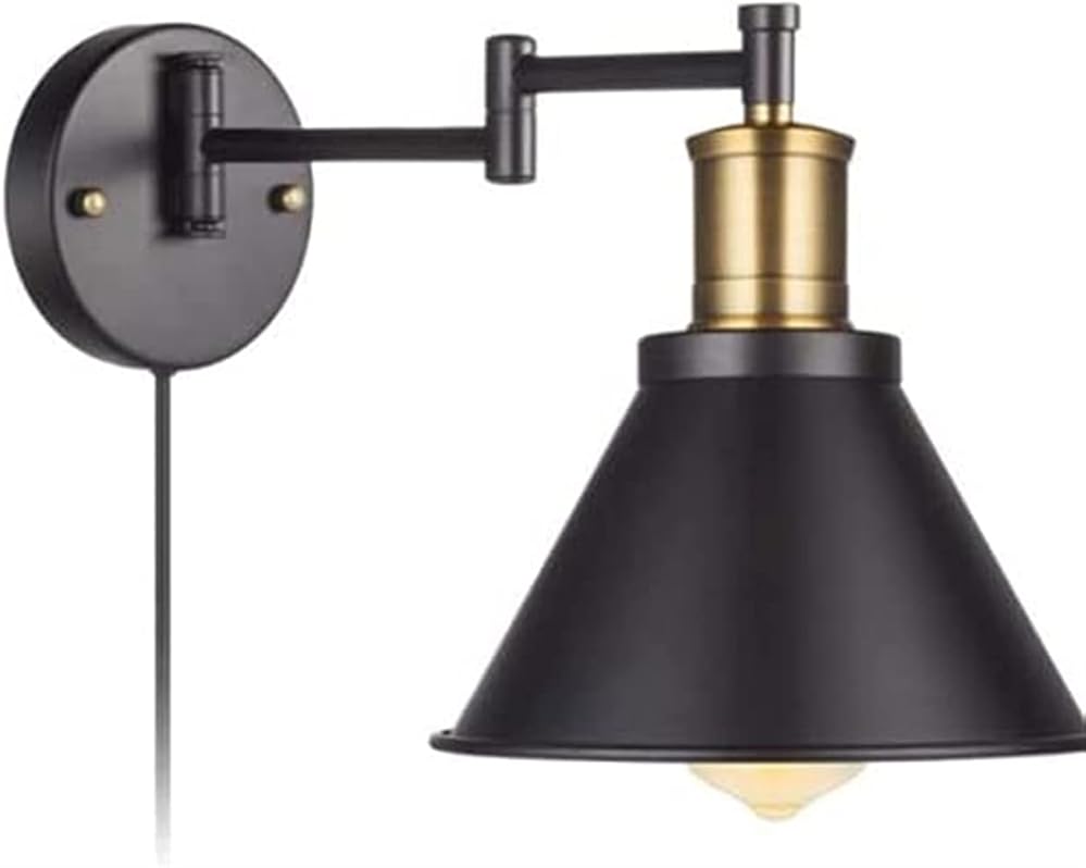 Wall Lamp Retro Industry Long Arm 2 Sections Joystick On Under Adjustable Wall Sconce Lighting Fixture Wrought Iron Eye Protection Soft Light Bedroom Bedside Lamp Living Room Porch Aisle Wall ,Led Din