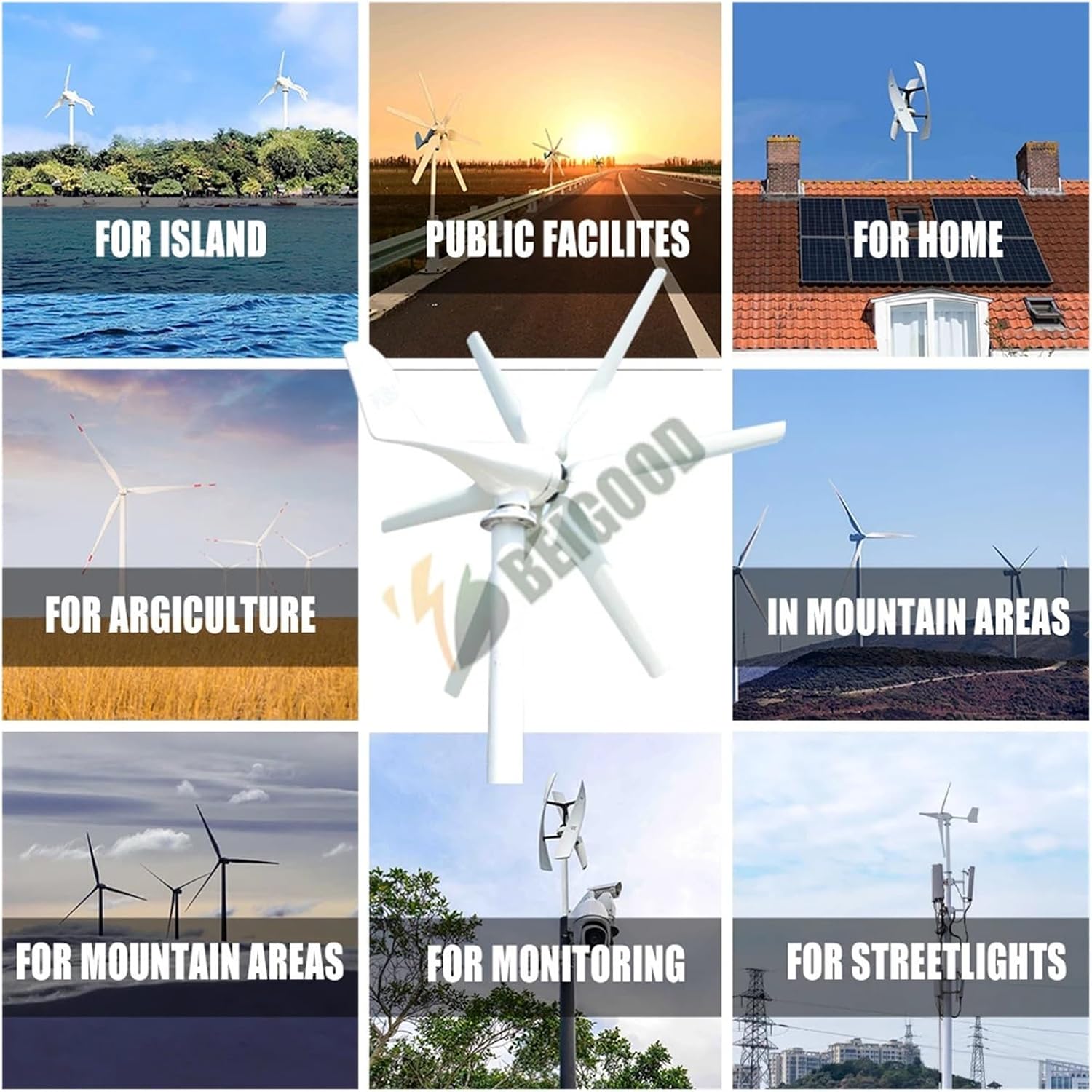 Wind Turbines, 800w Free Energy 12v 24v Wind Turbine Generator for Home Farm Street Lamps(12V)
