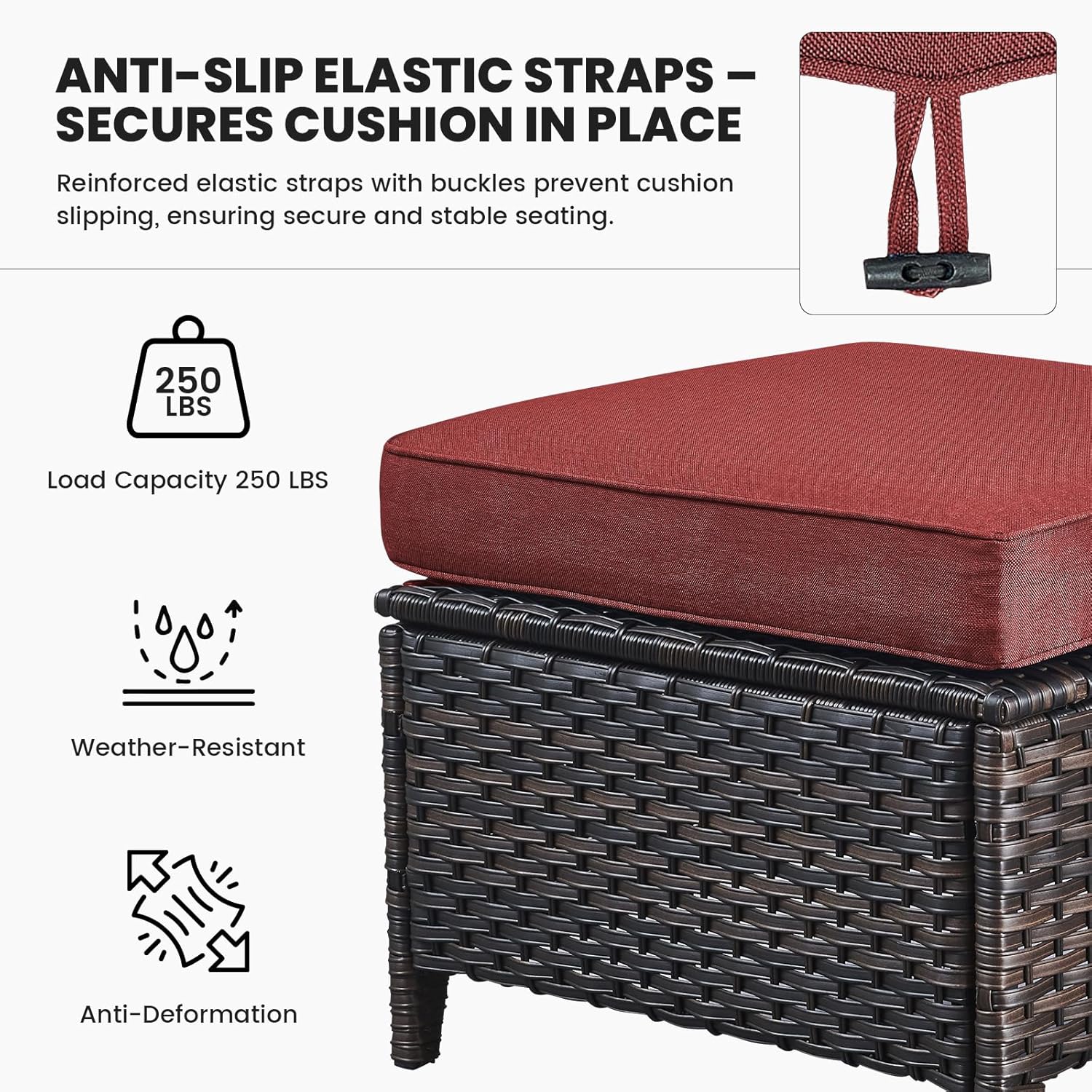 Belord Luxurious 7 Piece Patio Furniture Set with Fire Pit Table, High Back Swivel Rocker Glider Outdoor Chairs with 6