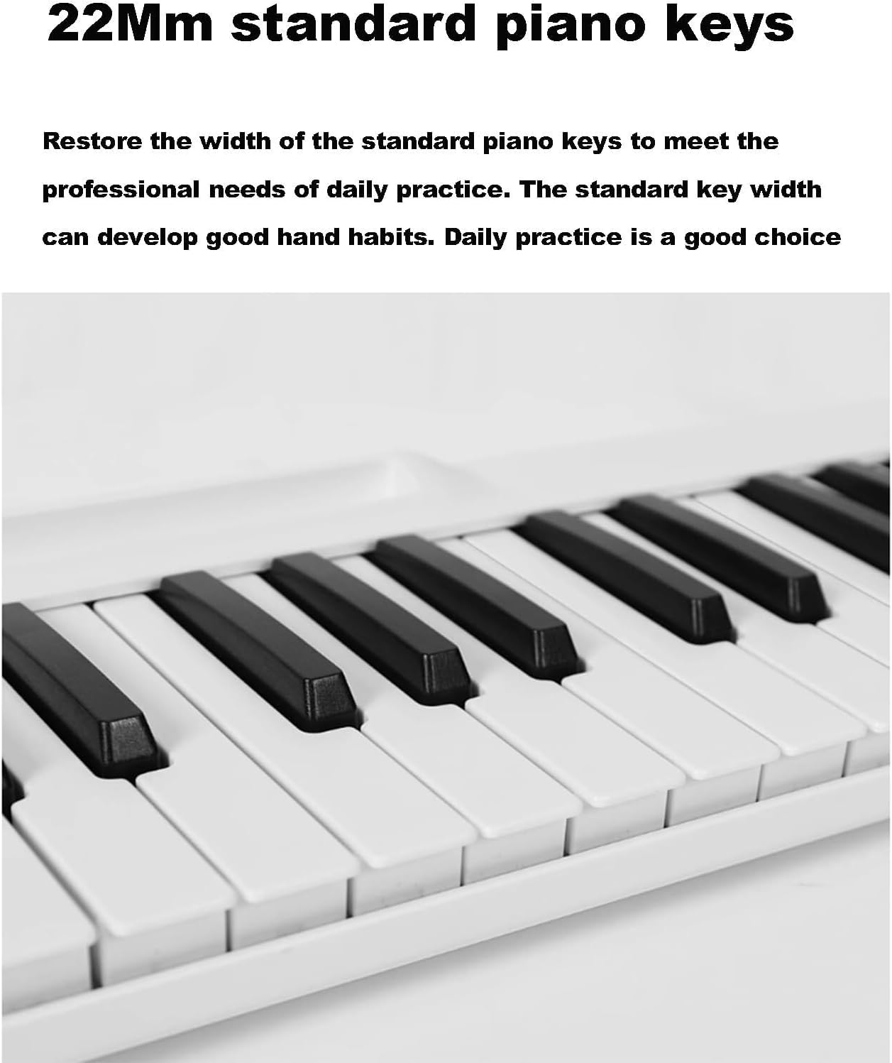 88 Key Folding Piano Keyboard, Roll Up Piano, Dual Speaker, Bluetooth App, 128 Timbres, 15 Demo Songs, 22mm Standard Keys for Beginners & Advanced Players (White)
