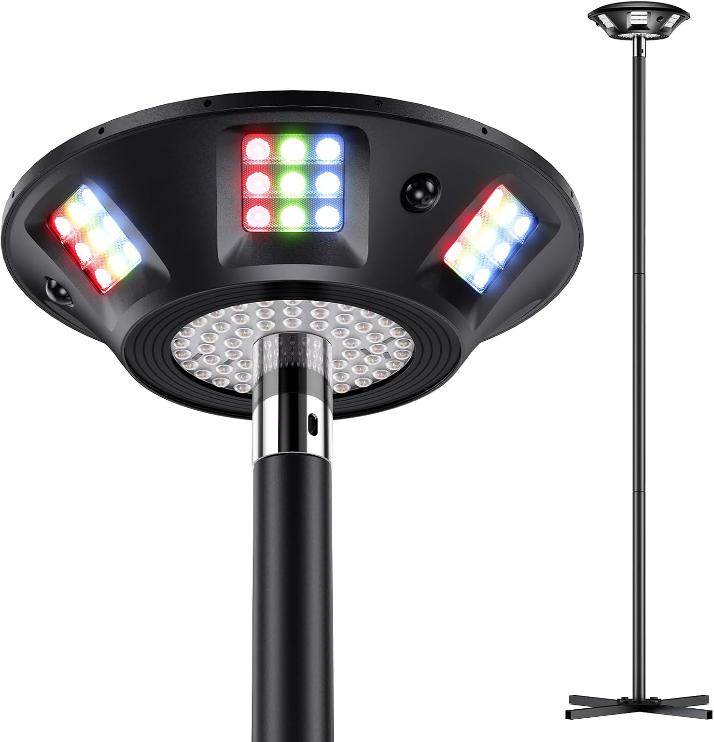 Govee Outdoor Lamp Post Lights, 2000LM High White Brightness with 6 Zones RGBIC Lighting Effect for Halloween Decor, Double Sensor Integrated, IP66 Waterproof, Work with Alexa, Google Assistant