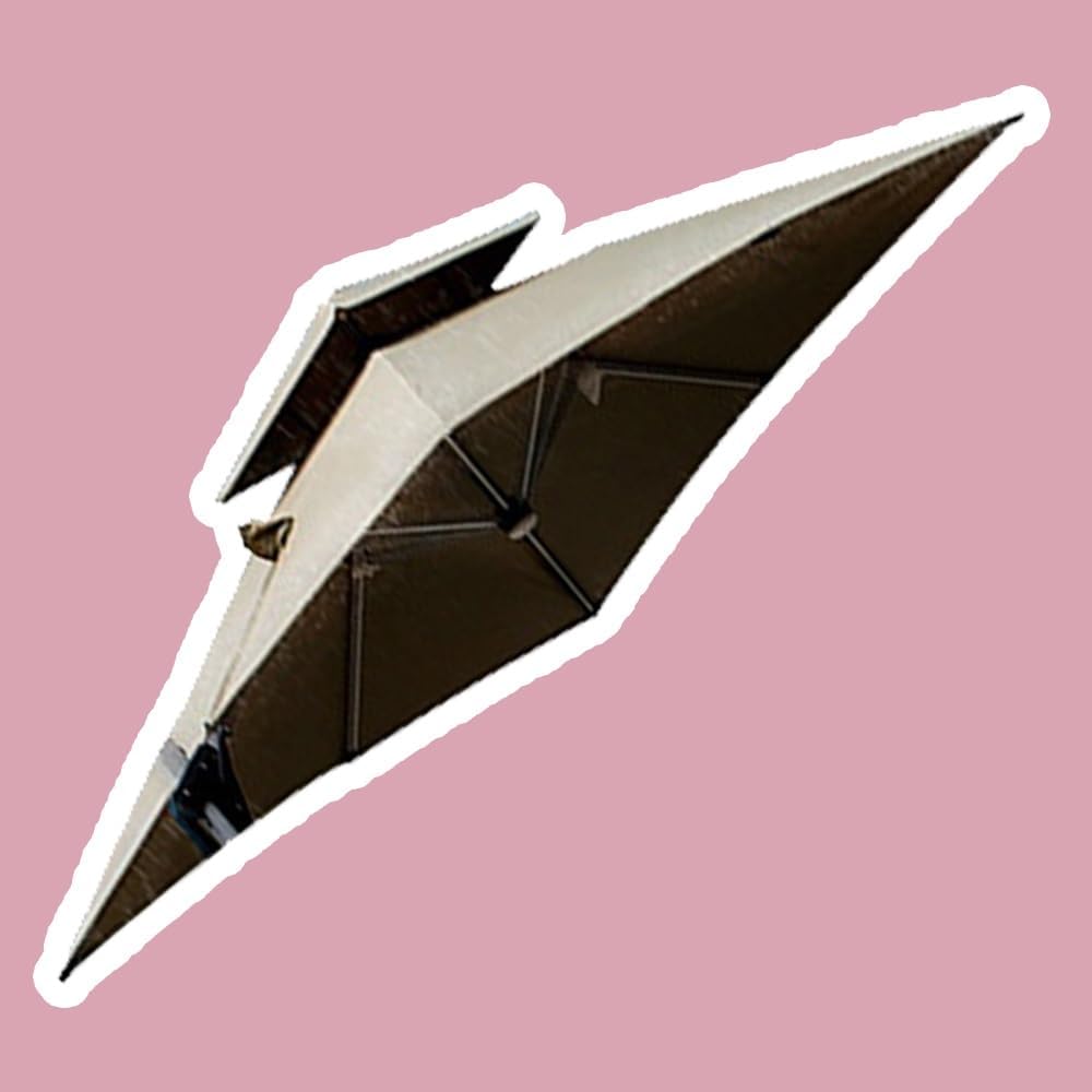 10ft Umbrella Replacement Canopy, Double Top Parasol Replacement Fabric Outdoor Umbrella Canopy Sun Shade Cloth, for Patio, Garden, Backyard (Canopy ONLY)(Khaki)