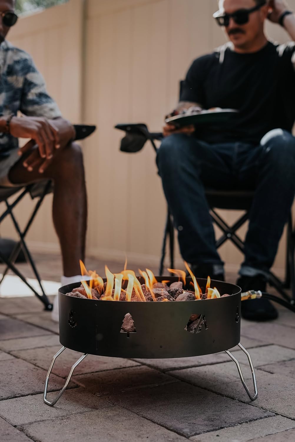 Stansport 088 Propane Fire Pit-with Lava Rocks, One Size, Black