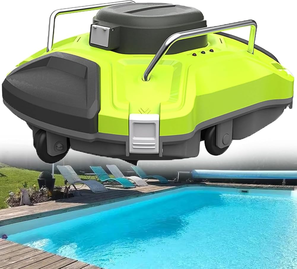 Cordless Robotic Pool Cleaner IPX8 Waterproof Dual-Motor Suction Self-Parking 120Mins Runtime Automatic Pool Vacuum