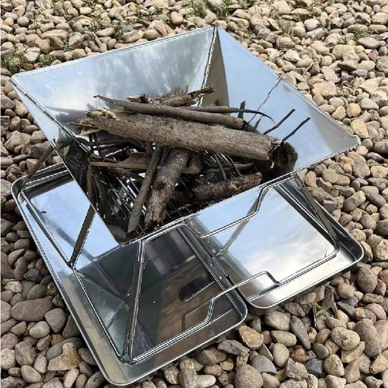 Outdoor Fireplaces Portable Stove Table for Camping Platform Wood Heater Folding Barbecue BBQ Grill Stand Outdoor Fire Pits