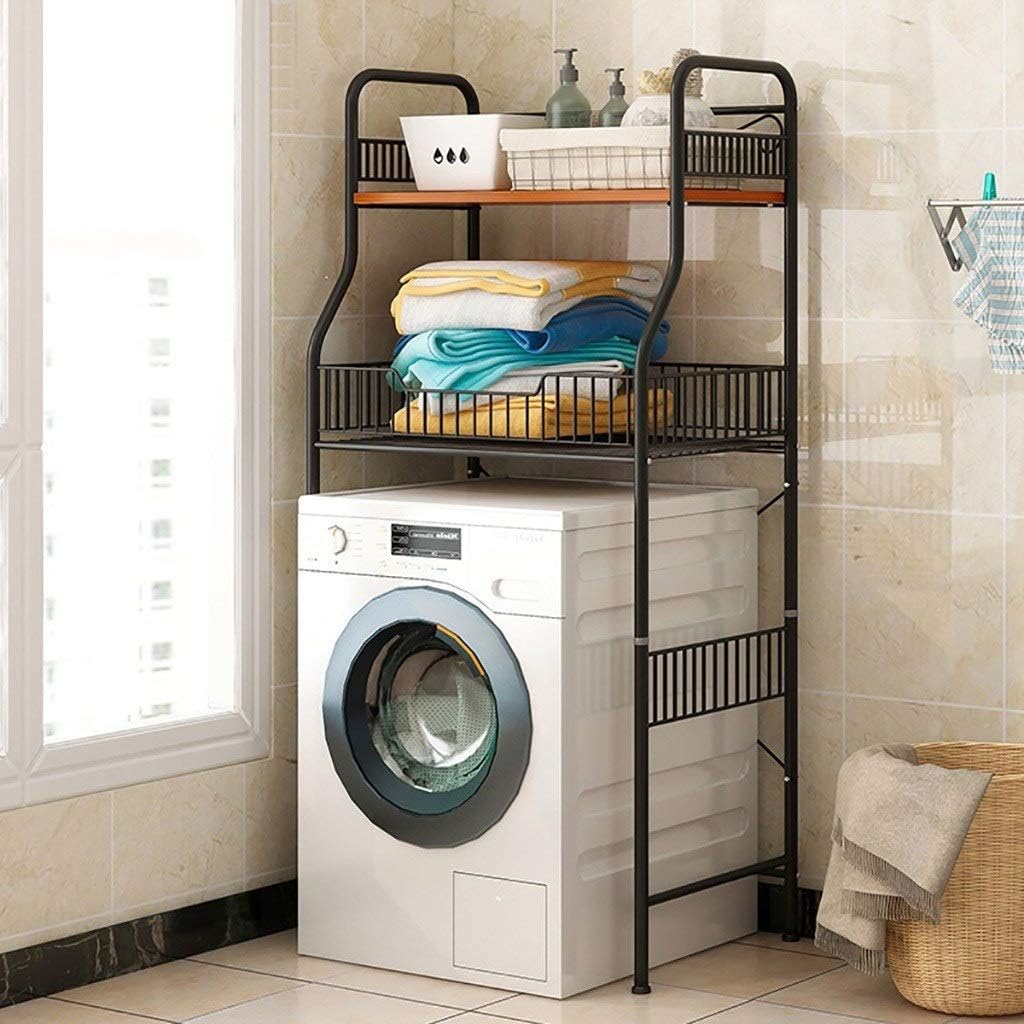 Washing Machine Over Toilet Storage Rack, Bathroom Tower Storage Rack, Multifunctional 2 Tier Drum Storage Rack (B)