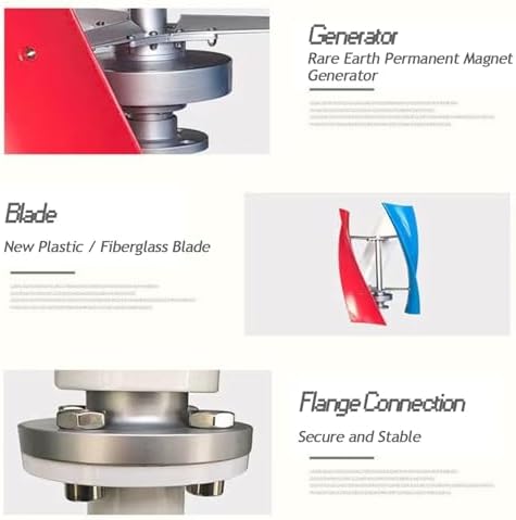 3000W Spiral Blade Wind Turbine Generator - Vertical Axis Maglev Design, 12/24V with Controller - Quiet, Efficient Wind Power for Home, Boats, Street Lighting (24V)