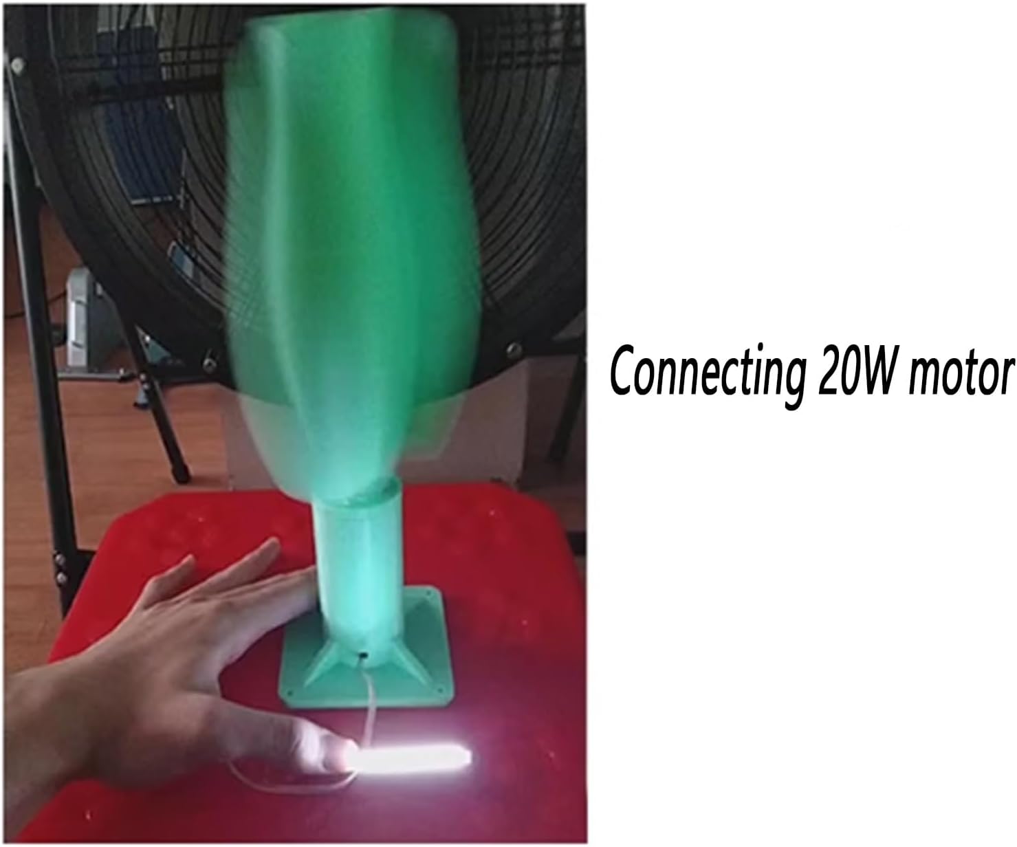 20w Wind Generator 1~12V Permanent Magnet Brushless Generator DIY Wind Turbine with LED Light Vertical Axis Wind Turbine(Green)