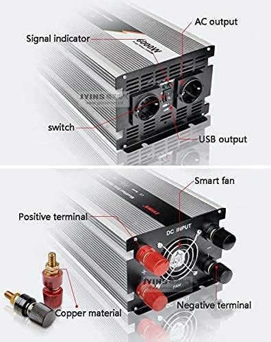 6000W Power Inverter, DC 24V to AC 220V, 12000W Peak Power, with USB Charging Ports and 2 AC Outlet Converter Modified sine Wave Solar Inverter (24vto220v)