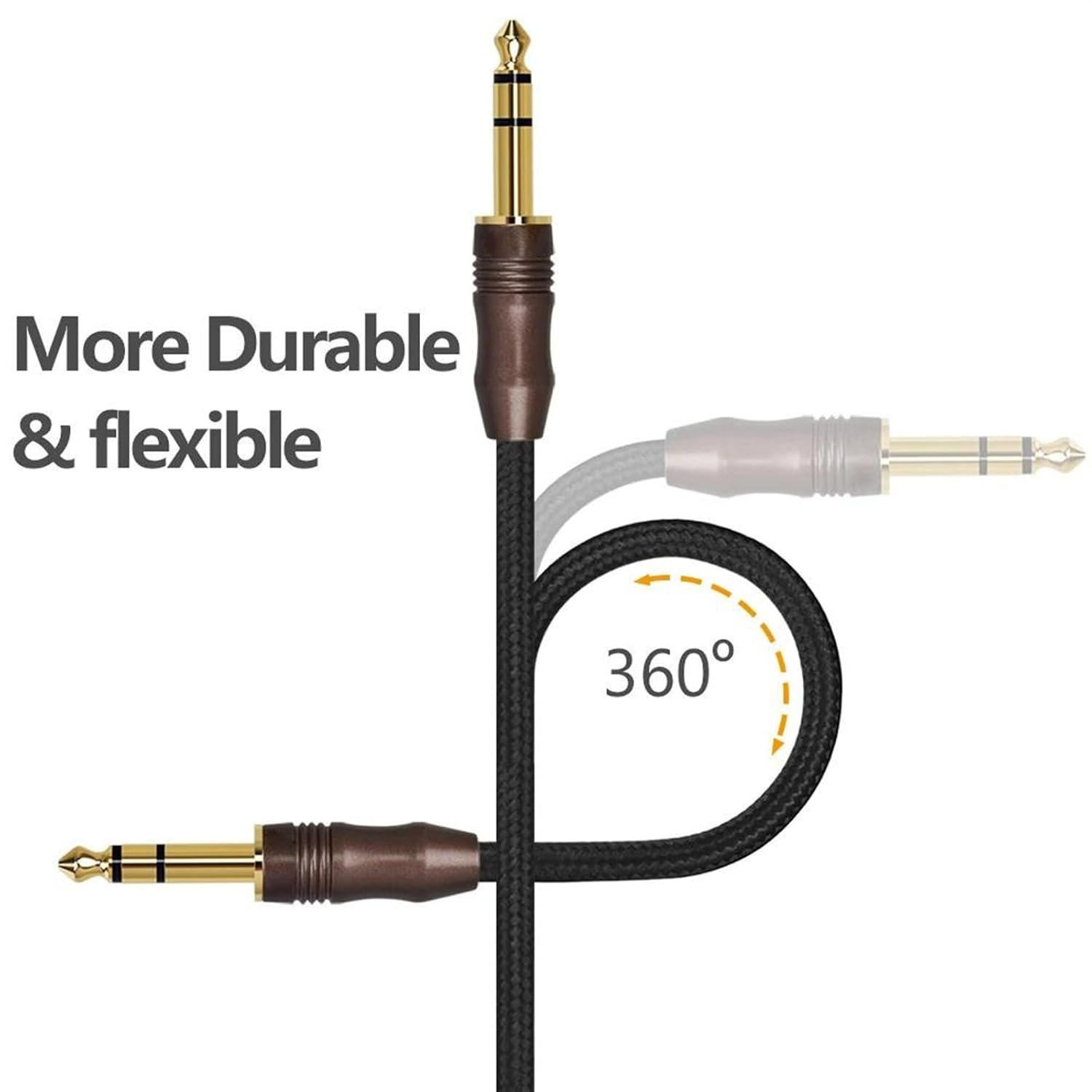 6.35mm 1/4'' TRS Audio Cable Male to Male Guitar Cable for Electric Guitar Bass Keyboard Amplifier Mixer (Color : 10M)