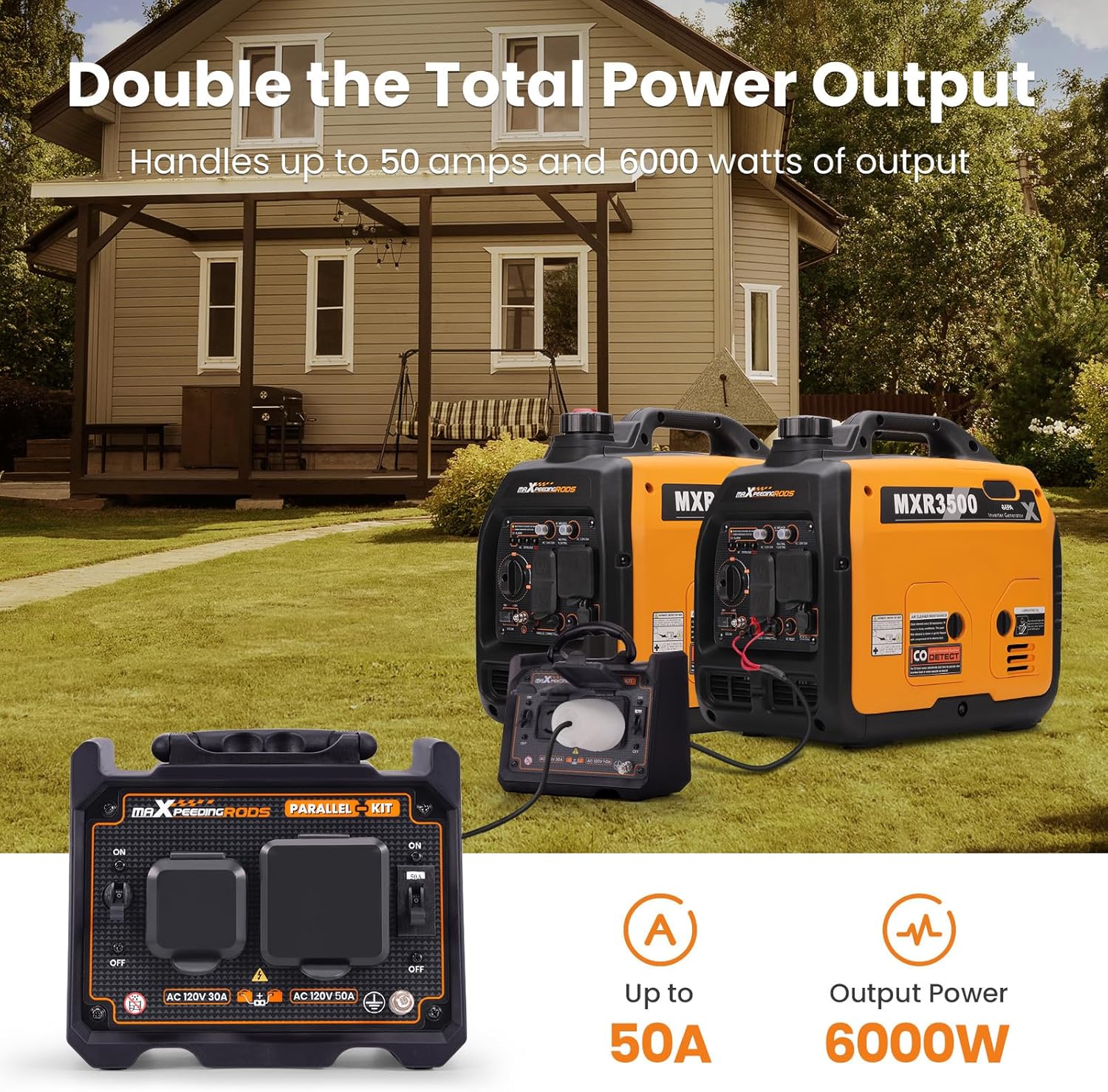 maXpeedingrods Generator Parallel Kit with 120V 30A, 120V 50A Outlets and 50-Amp Circuit Breaker