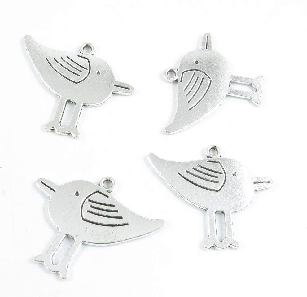 690 Pieces Antique Silver Tone Jewelry Making Charms Crafting Beading Craft T2SQ3 Chicken Cute Bird