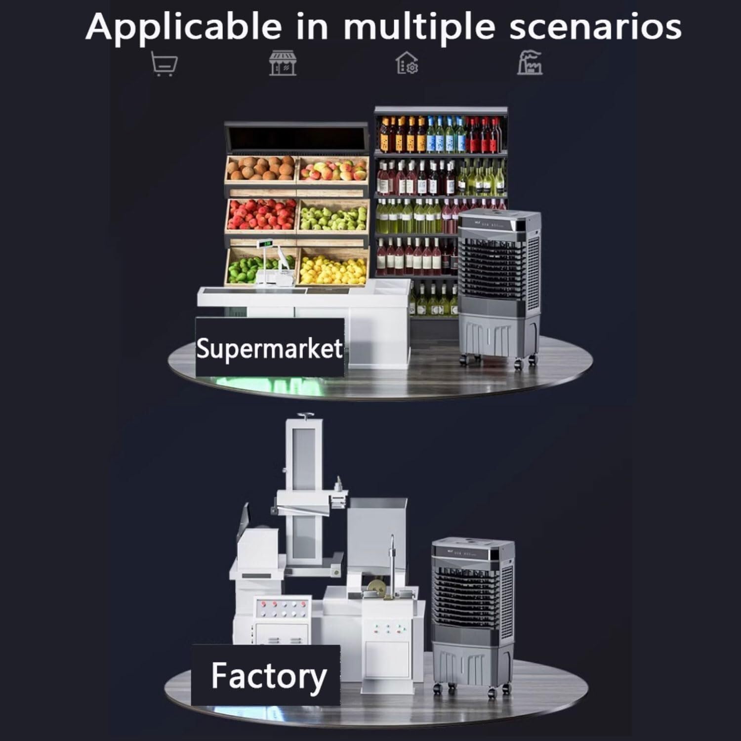 Portable Air Conditioner 3-in-1 with Remote, 50L Water Tank, 120° Oscillation, 12H Timer, Cooling Fan for Room & Campervan(110cm)