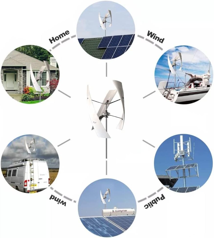 LiuSj JUnSt 12000W 12V -220V 3 Blades Wind Turbine Generator with Charge Controller Wind Power Generator for Marine Home Windmill Generator (White)