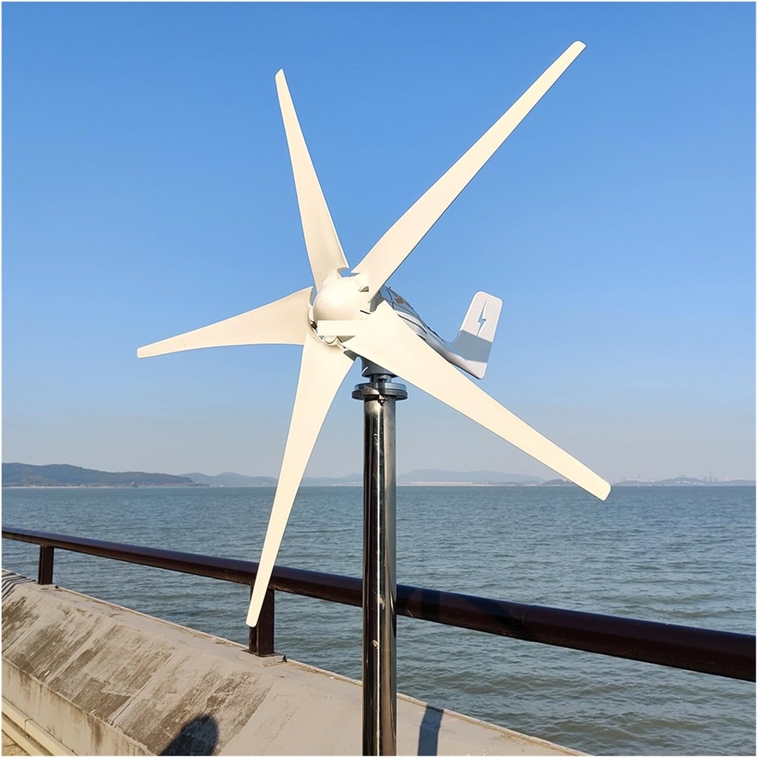 1000W 5 Blades 12V 24V 48V Windmill Wind Power Wind Turbine Generator MPPT Controller for Home Use Low Starting Speed for Home(with Hybrid Control,24V)