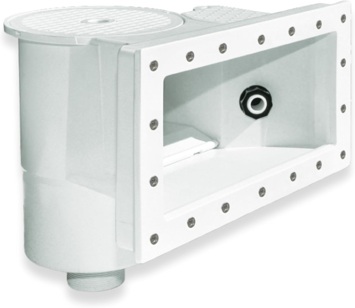 SWIMLINE HYDROTOOLS Standard Thru-Wall Above Ground Pool Skimmer Kit With WATER LEVELING SYSTEM | ABS Construction | Large Debris Basket| Snap-In & Removable Weir | Above Ground Pool Skimmer | Skimmer