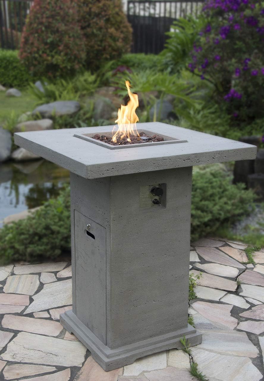 Elementi Fire Pit Outdoor Heating Bar Table H44” Montreal Bar OFG221 Propane Fire Table