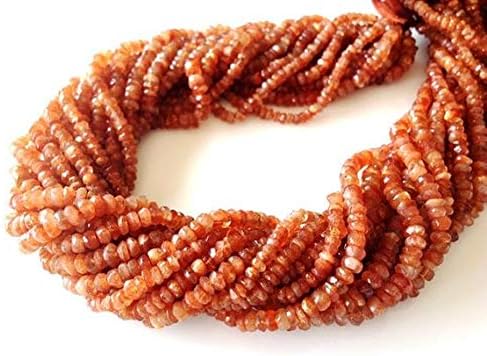 1 full strands sun stone beads-micro facetd rondell 3-4mm