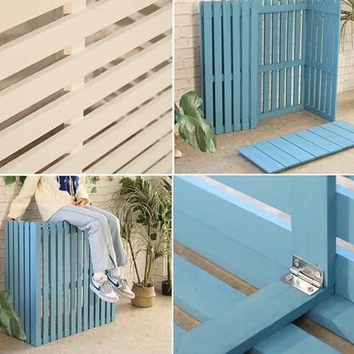Outdoor Air Conditioner Rack Rain and Sun Grille Solid Wood Garden Shelf Air Conditioner Protective Cover Removable Easy to Assemble Balcony Shelter Decoration ( Color : Yellow , Size : 105X45X100CM )