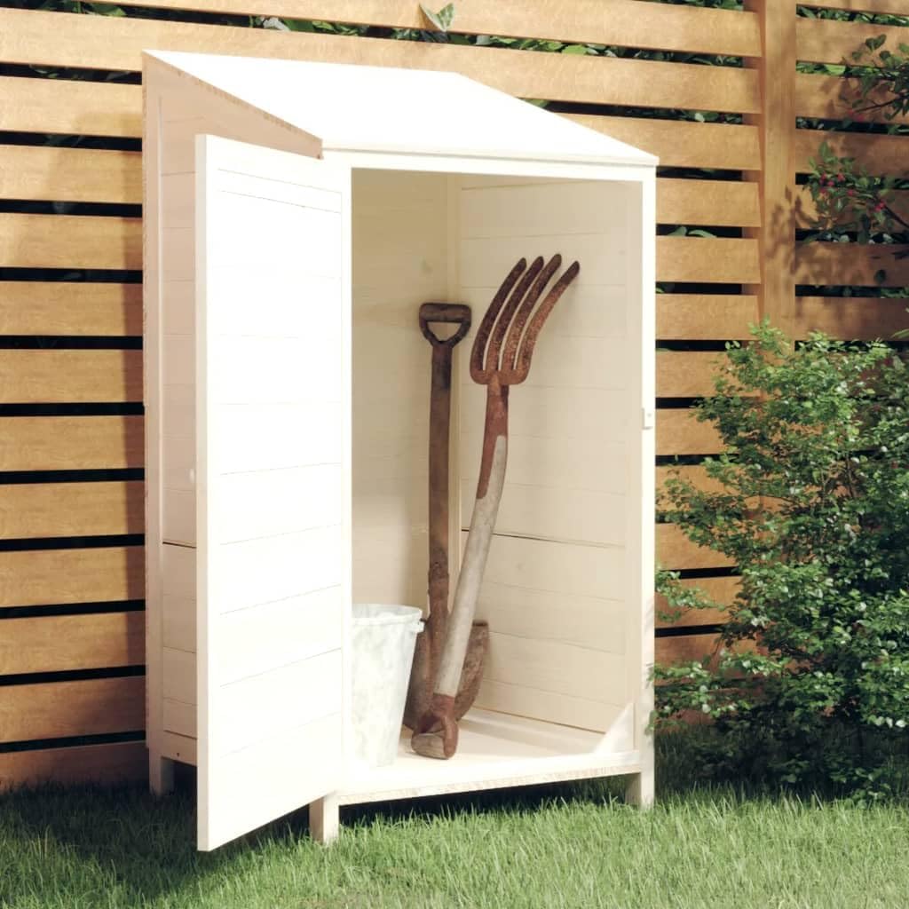 Solid Wood Fir Garden Shed White 21.7