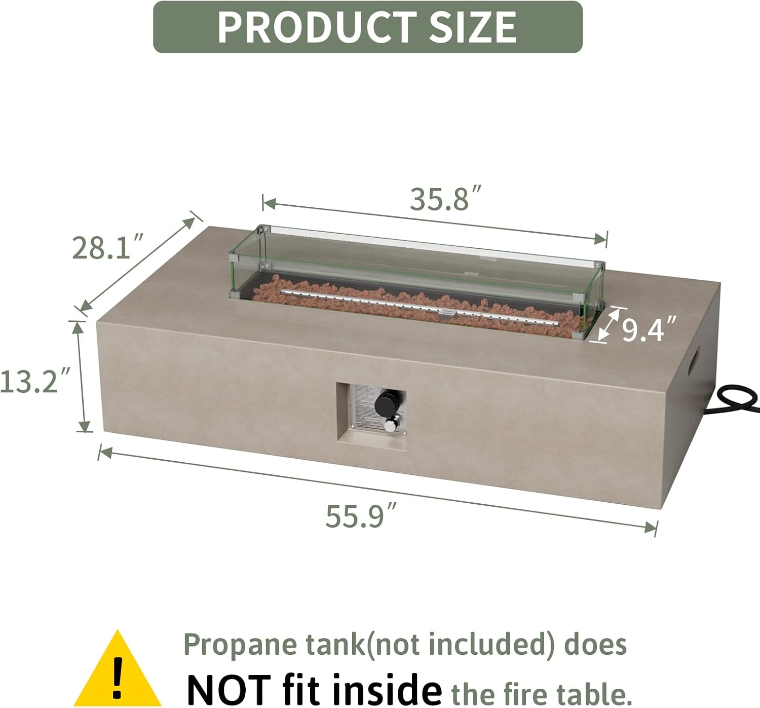 COSIEST Outdoor Propane Fire Pit Table 56