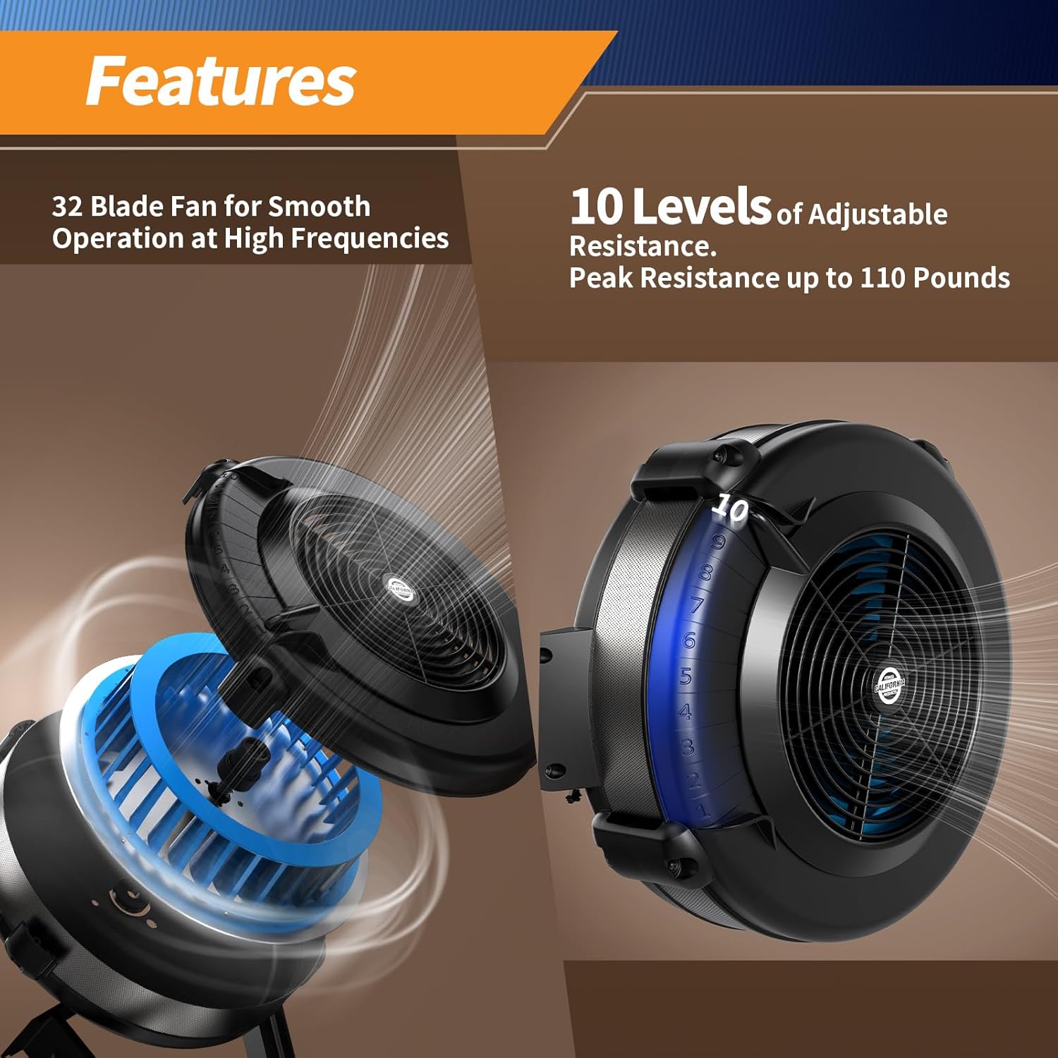 Marcy Air Resistance Rowing Machine with Transport Wheels