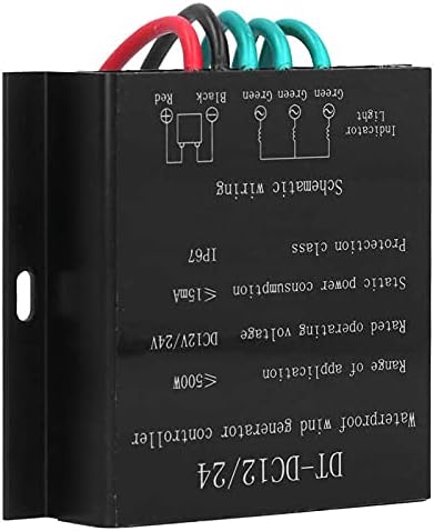 14000W MPPT Wind Turbines Generator Charge Controller, 12V/24V/48V MPPT Waterproof LED Overvoltage Speed Protection(Black)