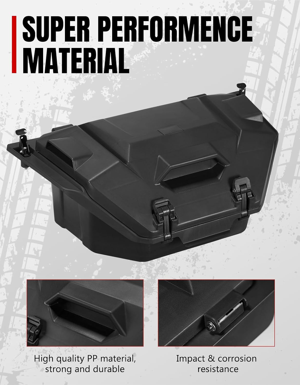 A & UTV PRO 36 QT Rear Storage Box Compatible with 2022-2026 Polaris RZR PRO R/Pro R 4, Waterproof Dust Resistant Cargo Box Bin Bed Tool Box Accessories, Replace OEM # 2884236