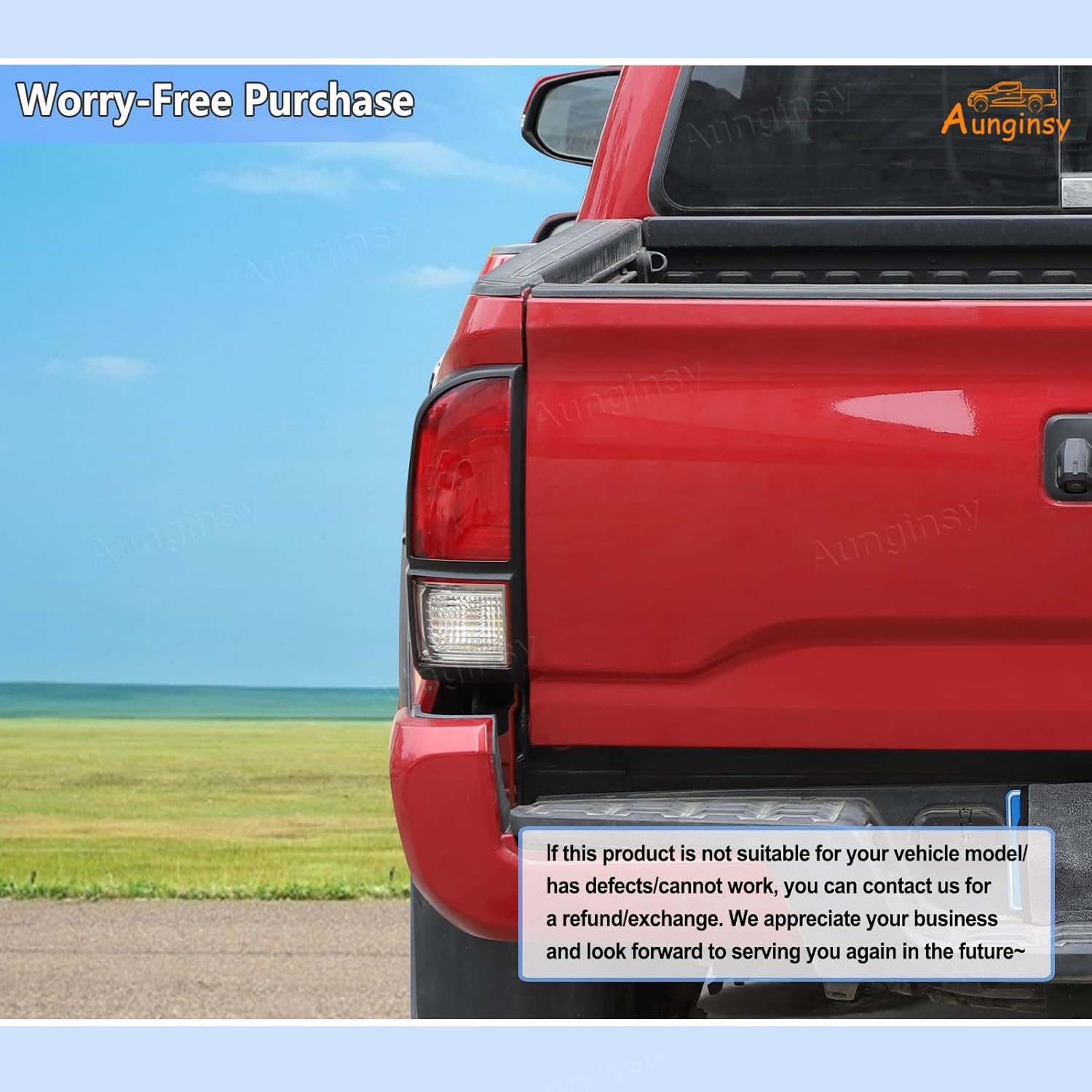 Aunginsy Tail Light Lamp Cover Compatible with Toyota Tacoma 2016-2023 Car Rear Taillight Lamp Guard Frame Bezels Tail Brake Light Trim Cover Rear Headlight Decorative Cover Protection ABS Accessories