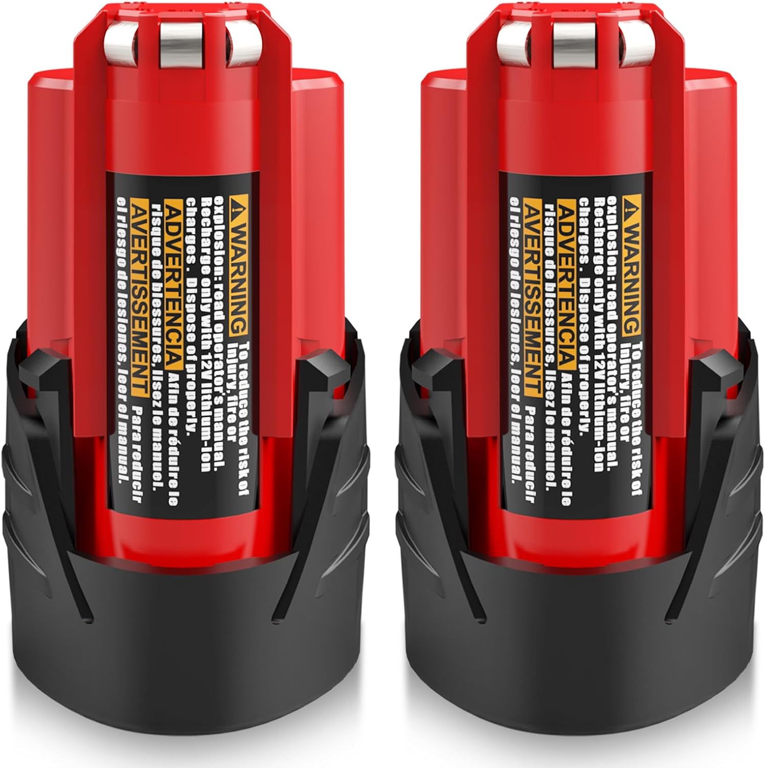 2 Pack 12V 4000mAh Lithium-ion Replacement for Milwaukee 12V Battery Compatible with 48-11-2420 48-11-2440 48-11-2402 48-11-2411 Cordless Power Tools