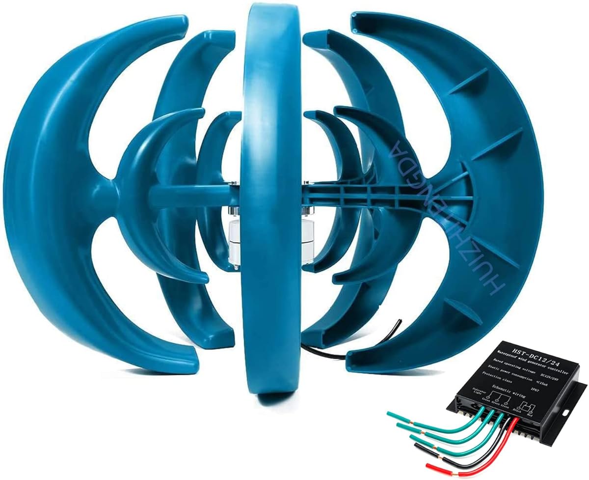 16000W Vertical Axis Wind Turbines Generator Lantern, 5 Blades Motor Kit Windmill Energy Charge Turbines + 20 Years of Service Life and 2 Years of Warranty