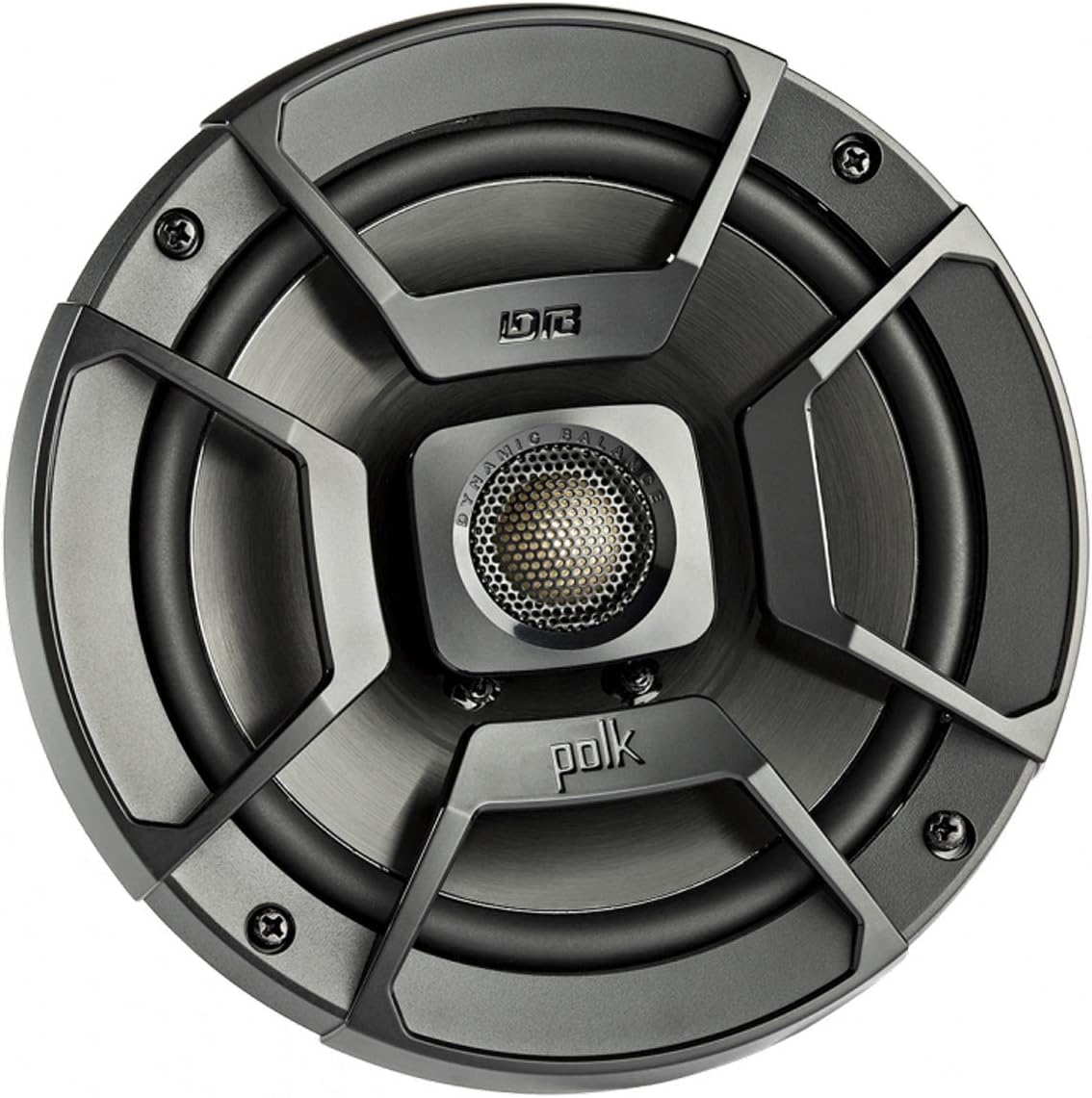 Polk Audio DB652 DB+ Series 6.5 Inch Marine Speakers, 2-Way Coaxial for Car Audio & Boat, 40-22kHz Frequency Response, Polypropylene Woofer Cone, 3/4