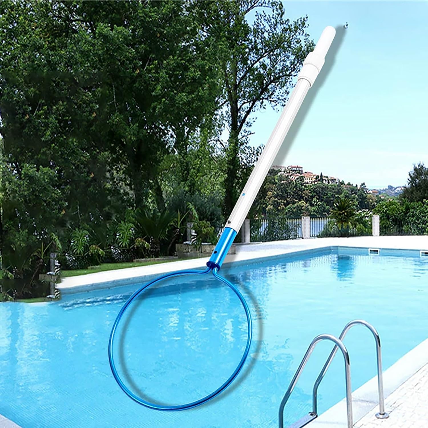 Pool Safety Hook Swimming Pool Safety Hook with Telescopic Pole, Emergency Rescue Hooks, 100-500cm Pool Lifesaving Equipment, Professional Multi-use Round Hooks(500cm(16.4ft))