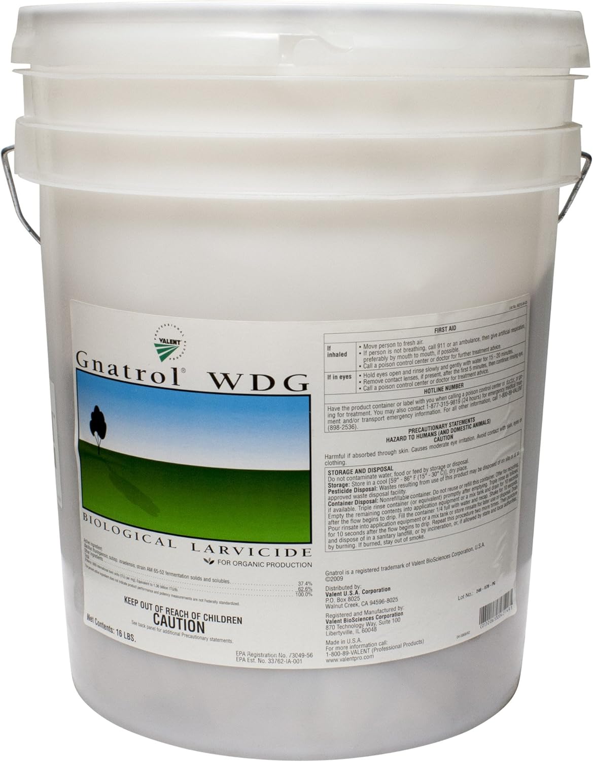 Gnatrol WDG Biological Larvicide for Fungus Gnats Larvae (OMRI Listed) - 16 pound pail