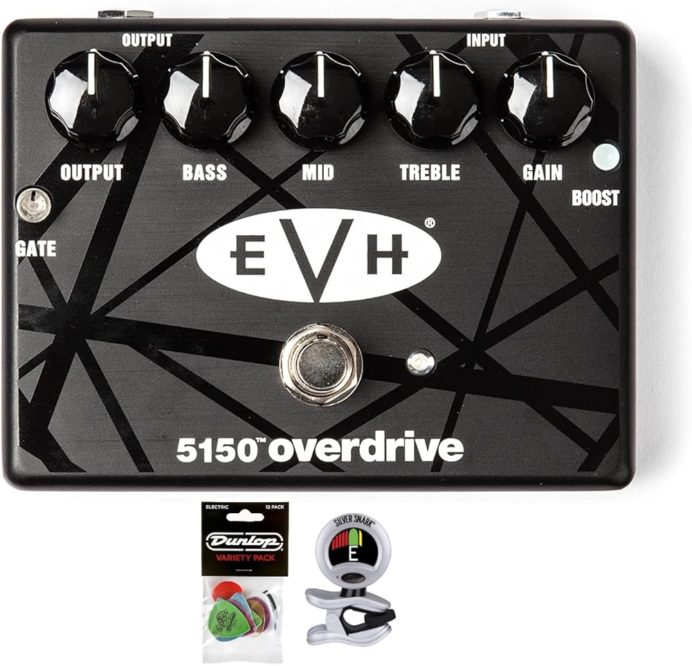 Briskdrop MXR EVH5150 Overdrive Pedal Bundle with Dunlop Variety Pick Pack and Snark Tuner evh5150bundle 0