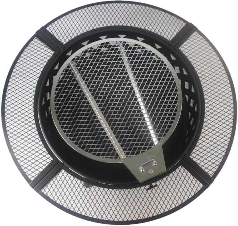 39 inch fire Pit, Outdoor Wood Burning Barbecue Pit Bowl, Steel Round Table for Picnic on Backyard Campfire Patio