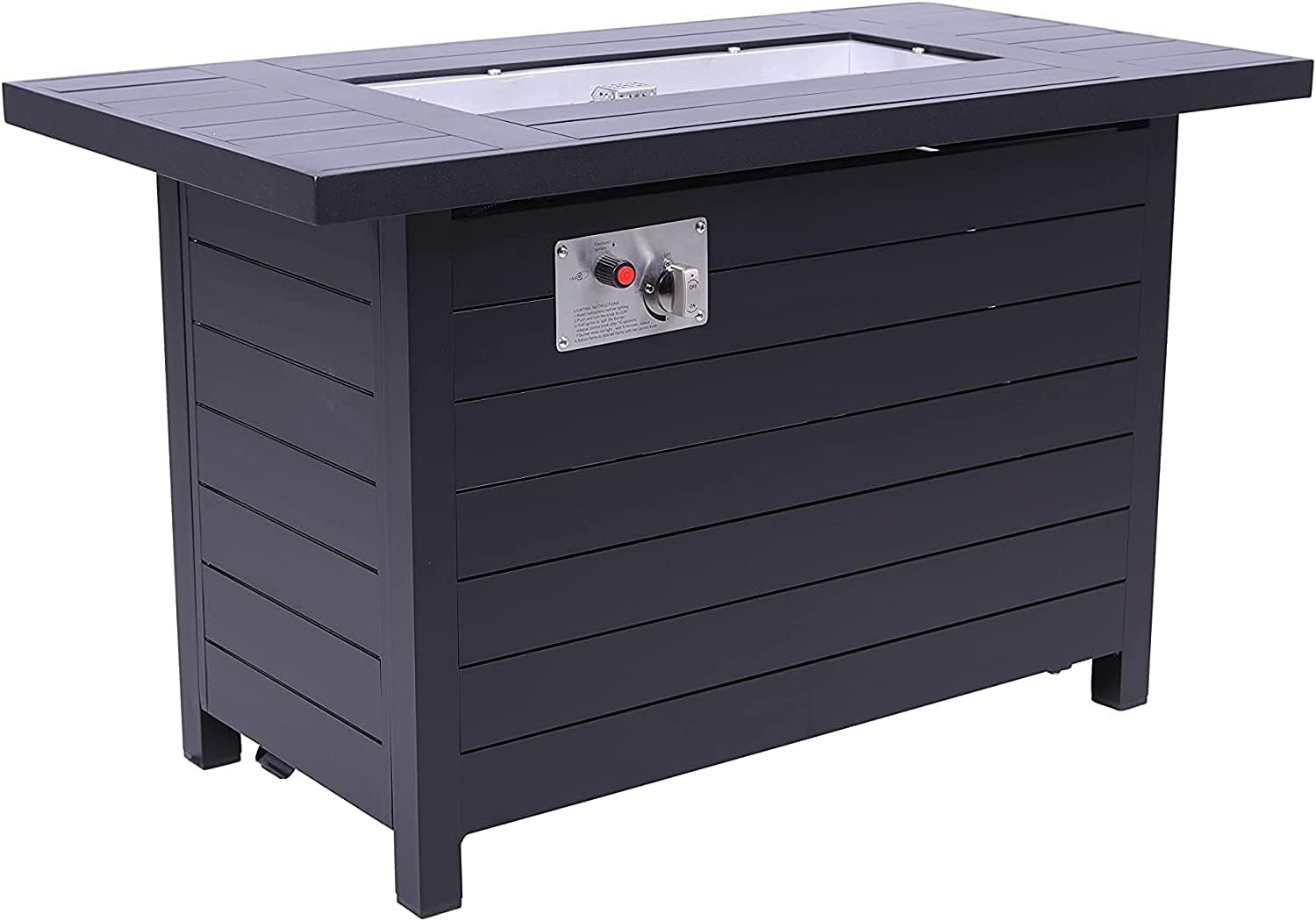 Fire Pit for Outdoor Home Garden Backyard Fireplace Resort Grade Table Fire Pit [CM-4275] (Table Fire Pit - Gray, Size :- 25'' H x 52'' W x 52'' D)