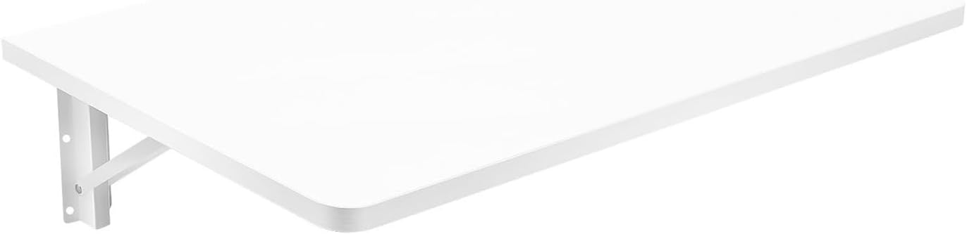 Wall Mounted Folding Desk - Collapsible Floating Dining Table for Kitchen Sewing Station Craft Production - Space-Saving Workbench White (90x50cm)